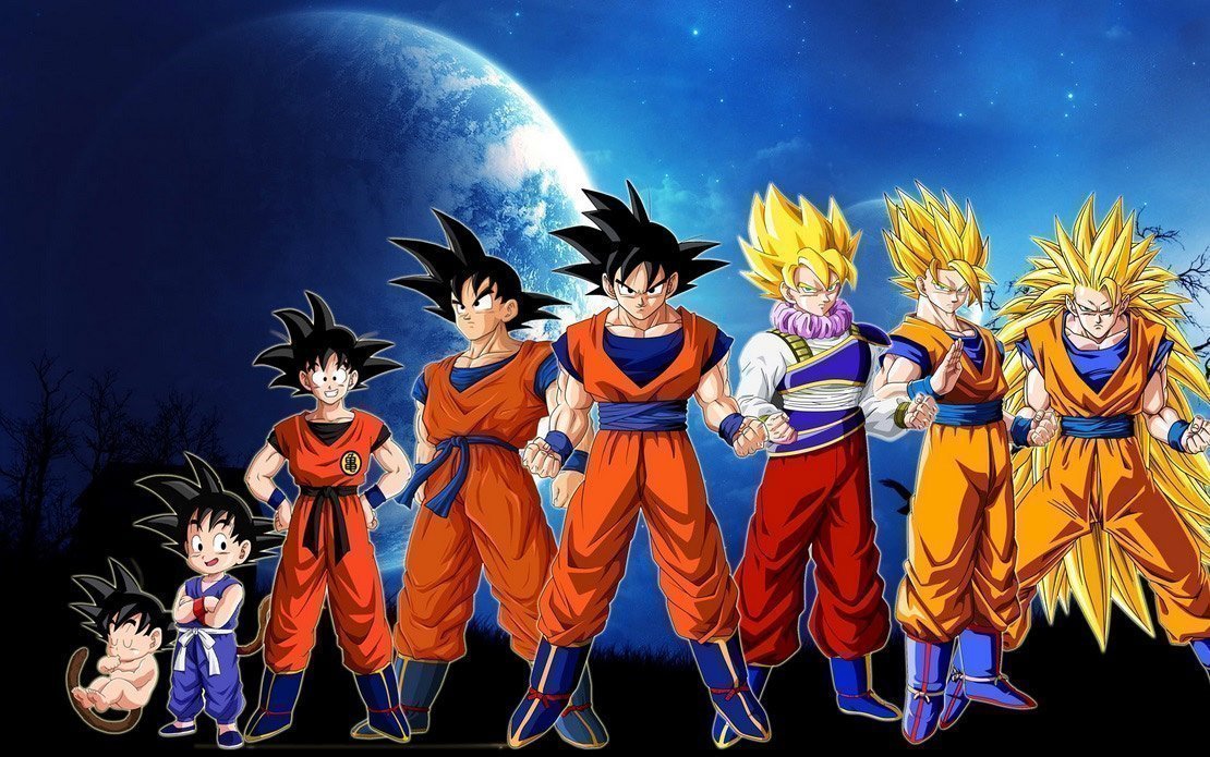 Foto distintas fases de Goku