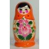 Matrioska muñeca rusa - Naranja con flor
