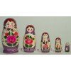 Matrioska muñeca rusa - Morado con flor