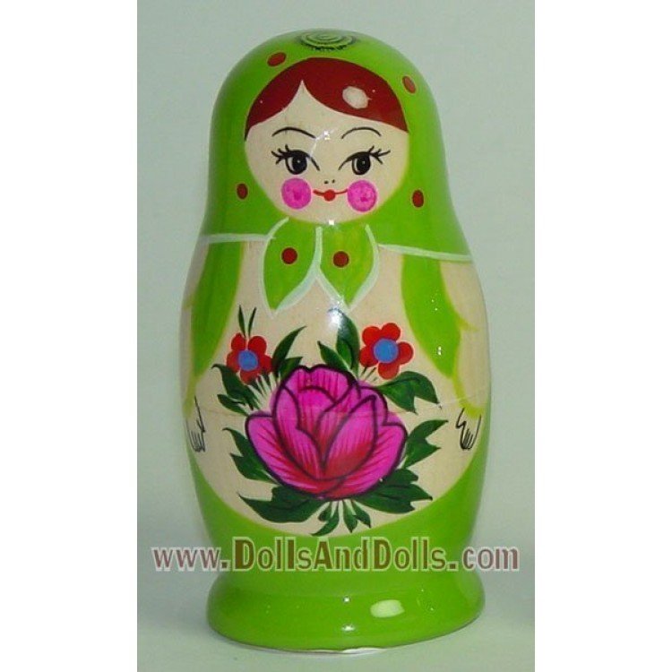 Matrioska muñeca rusa - Verde con flor