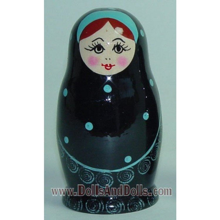 Matrioska muñeca rusa - Negro con lunares