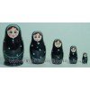 Matryoshka Russian doll - Black with polka dots