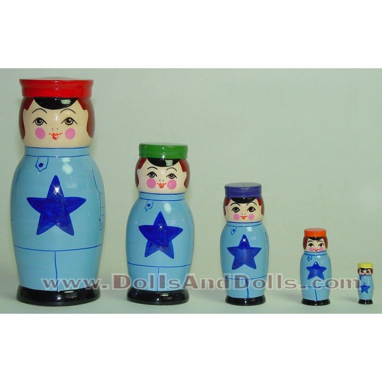 Matryoshka Russian boy doll - Blue with star