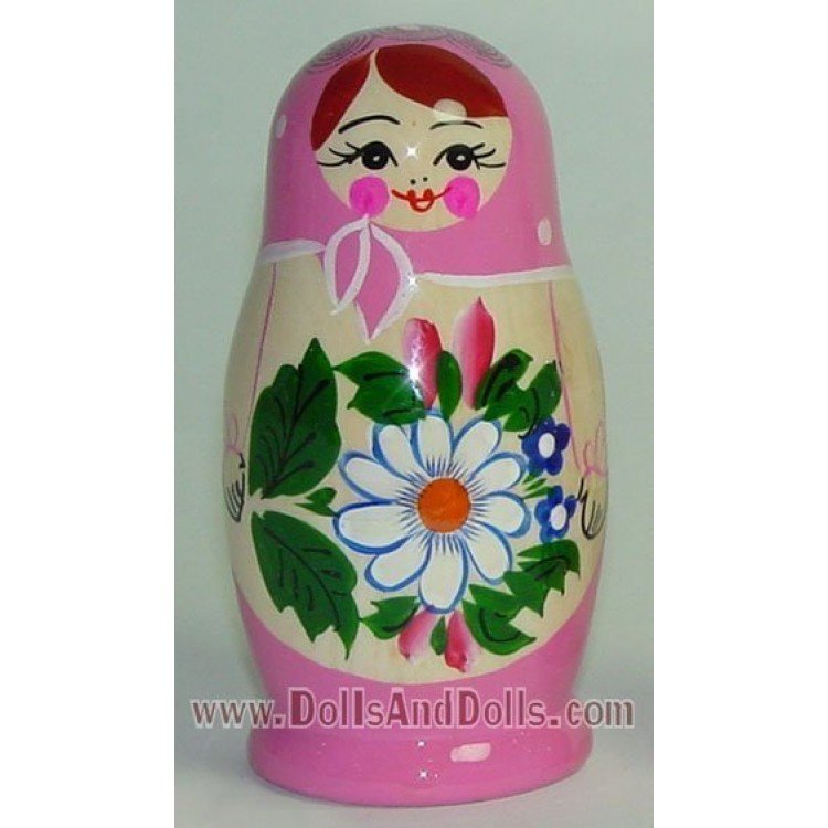Matryoshka Russian doll - Pink with flower