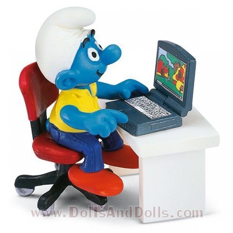 Schleich - The Smurfs - Smurf with Laptop