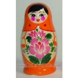 Matryoshka Russian doll - Orange with flower