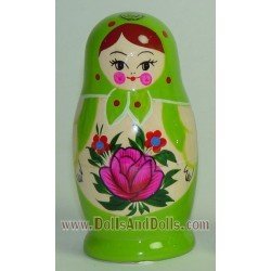 Matryoshka Russian doll - Green with flower